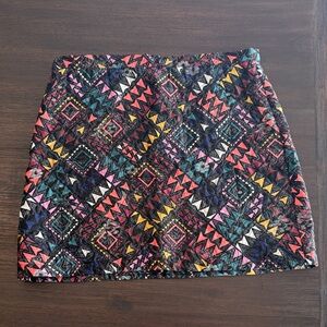 Topshop Multicolor Geometric Mini Skirt